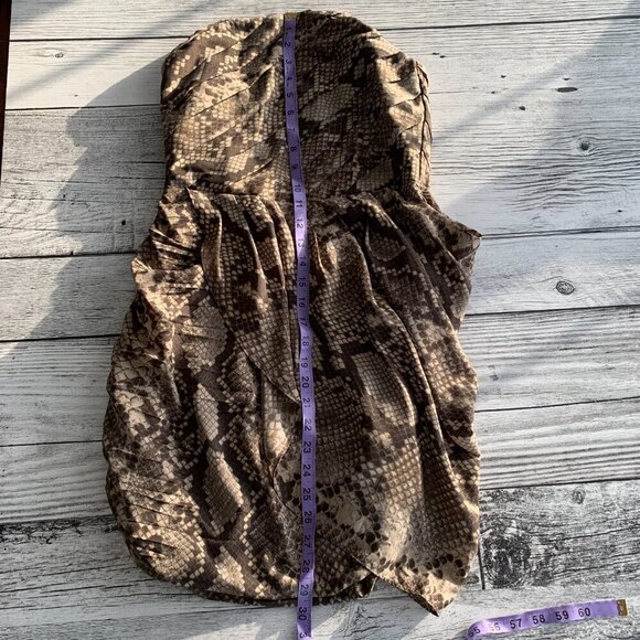 Michael Michael Kors Snakeskin Print Strapless Bubble Hem Strapless Mini Dress - Picture 16 of 16